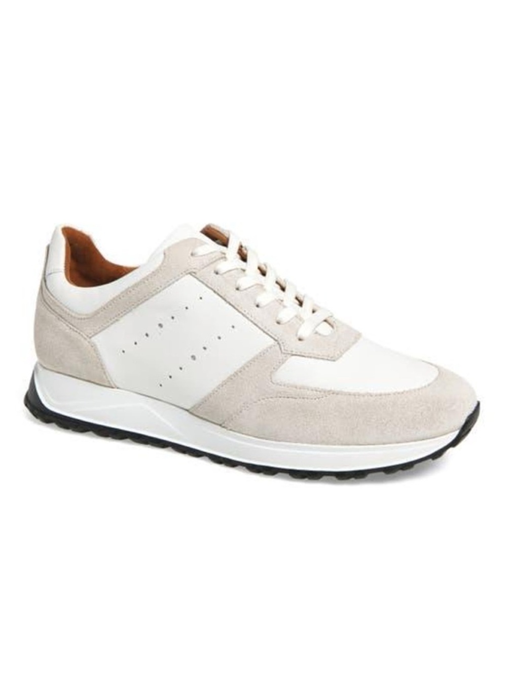New Allen Edmonds Everett Suede & Leather Sneaker White Sz 10